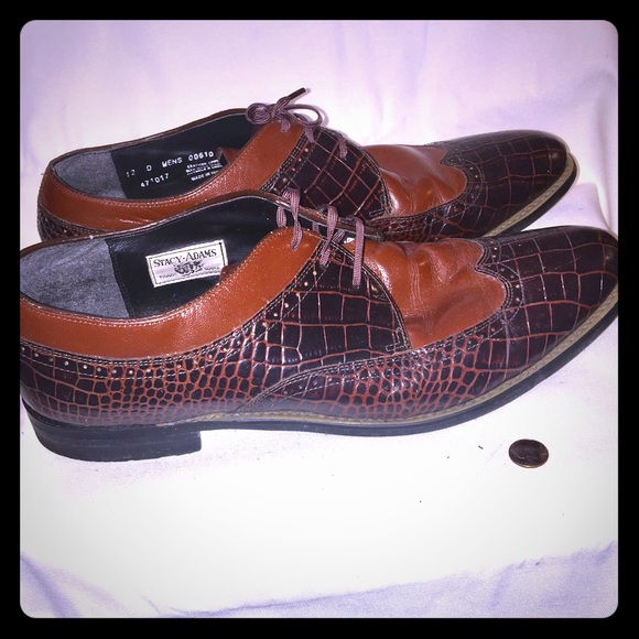 Men’s Stacy Adams Croc Print Wingtip “Dayton” 11M - Picture 3 of 4